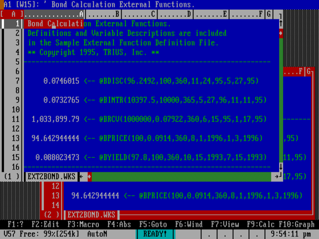 screenshot of a DOS application