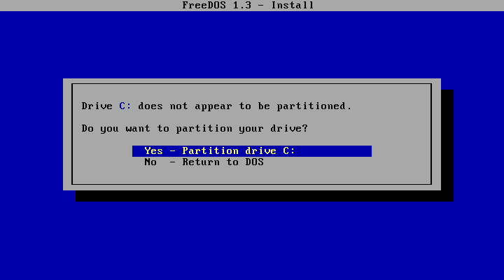 FreeDOS screenshot