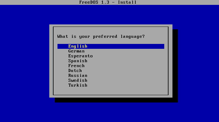 FreeDOS screenshot