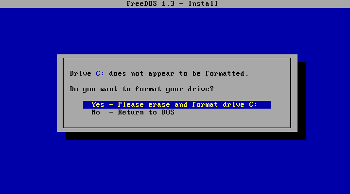 FreeDOS screenshot