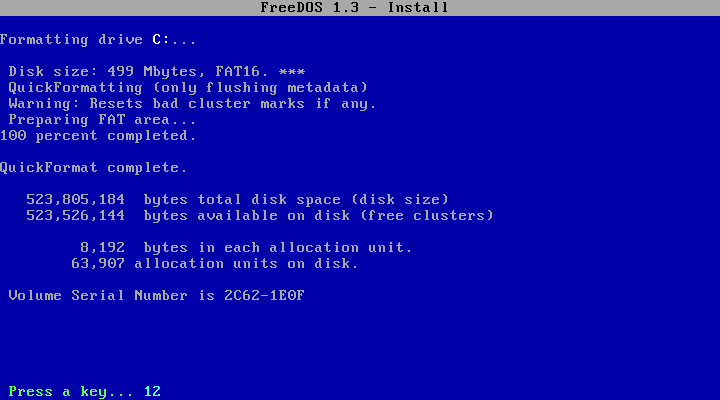 FreeDOS screenshot