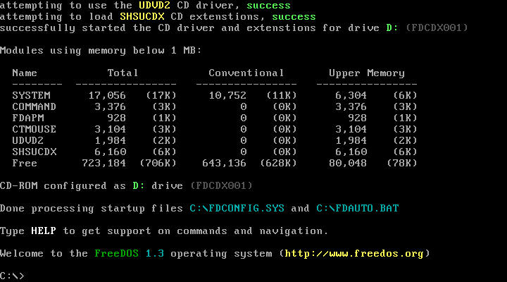 FreeDOS screenshot