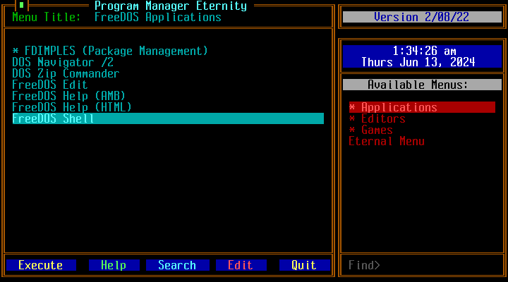 FreeDOS screenshot